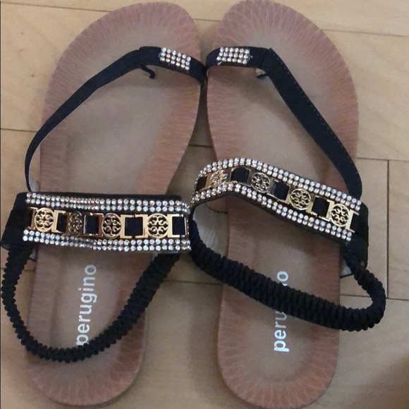 Black rhinestone sandals - Picture 1 of 2